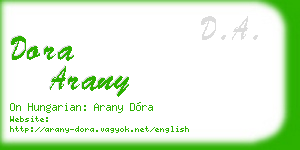 dora arany business card